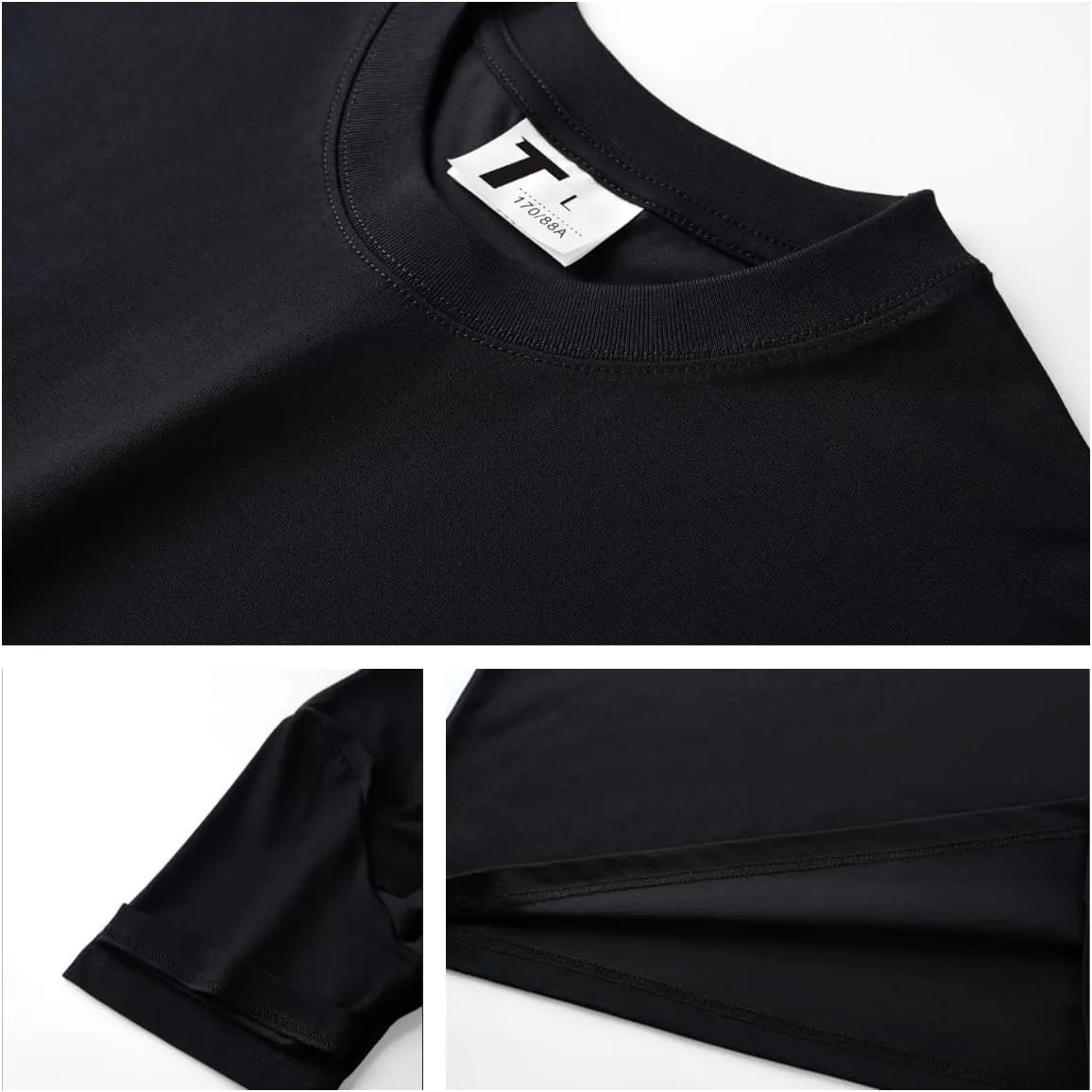 100% Cotton Men's Plain Short Sleeve Crew Neck T-Shirt, Regular Fit Casual T Shirt Tops, Basic Tees, Tshirt