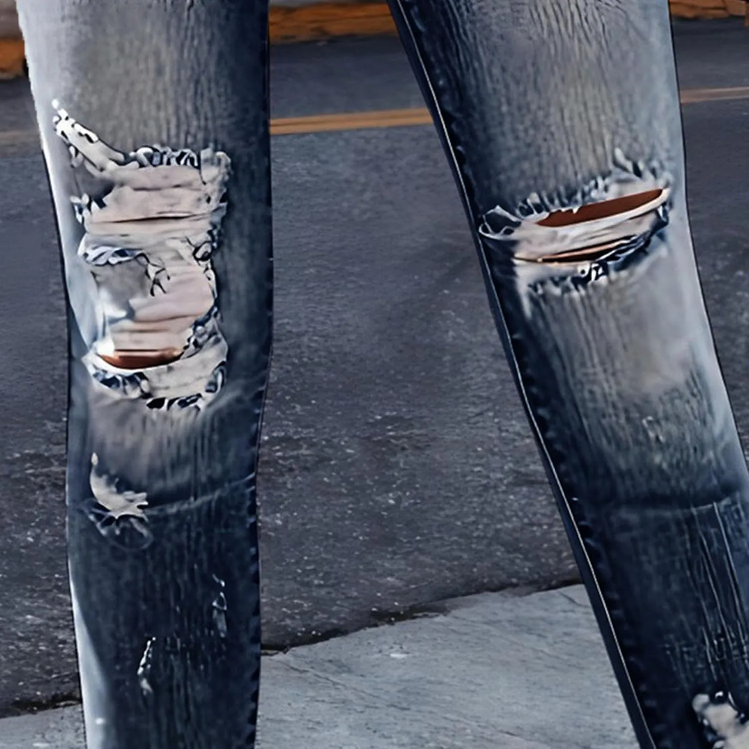2025 Spring Summer Stretch Women's Skinny Jeans Ripped Fashion Slimming Belly Women's Hip Lifting Casual Jeans
