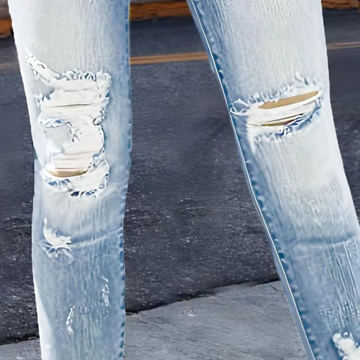 2025 Spring Summer Stretch Women's Skinny Jeans Ripped Fashion Slimming Belly Women's Hip Lifting Casual Jeans