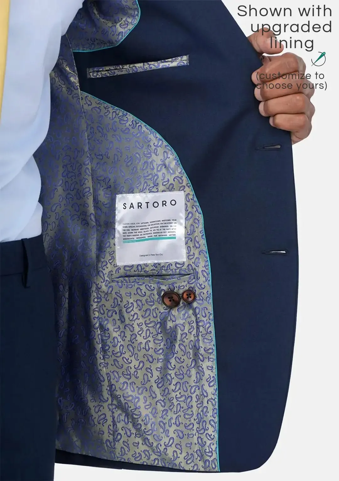 Astor Deep Blue Sharkskin Jacket