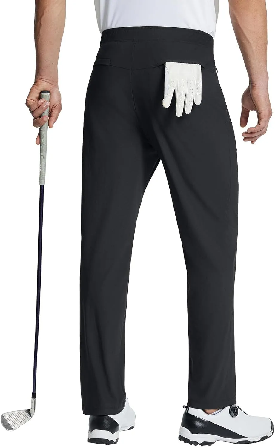 BALEAF Men's Golf Pants Stretch Relaxed Fit 30" Sweatpants with Zipper Pockets Work Casual Athletic