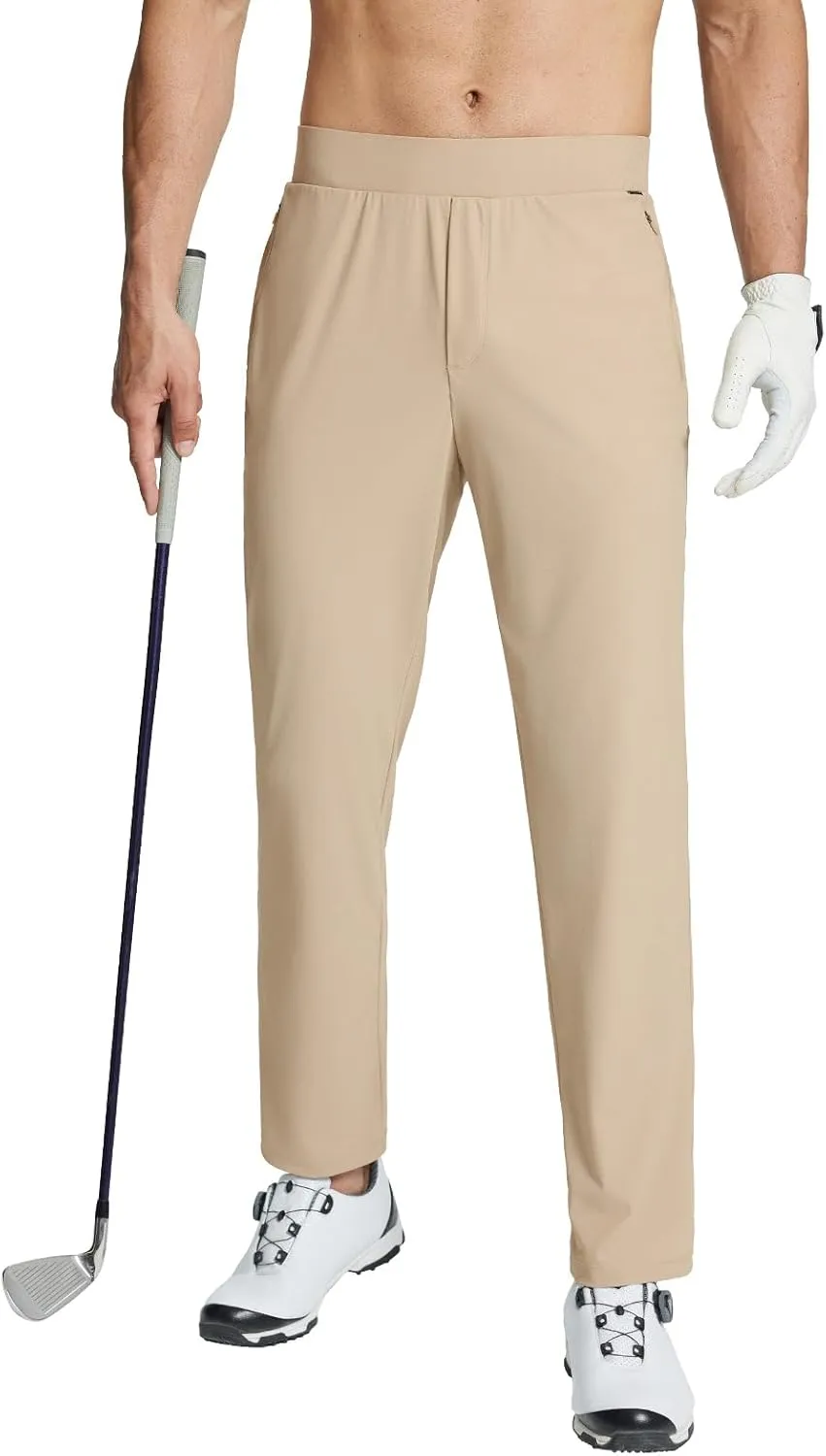 BALEAF Men's Golf Pants Stretch Relaxed Fit 30" Sweatpants with Zipper Pockets Work Casual Athletic