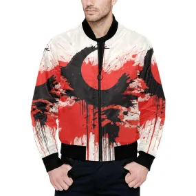 Black Moon Paint Splash Quilted Bomber Jacket
