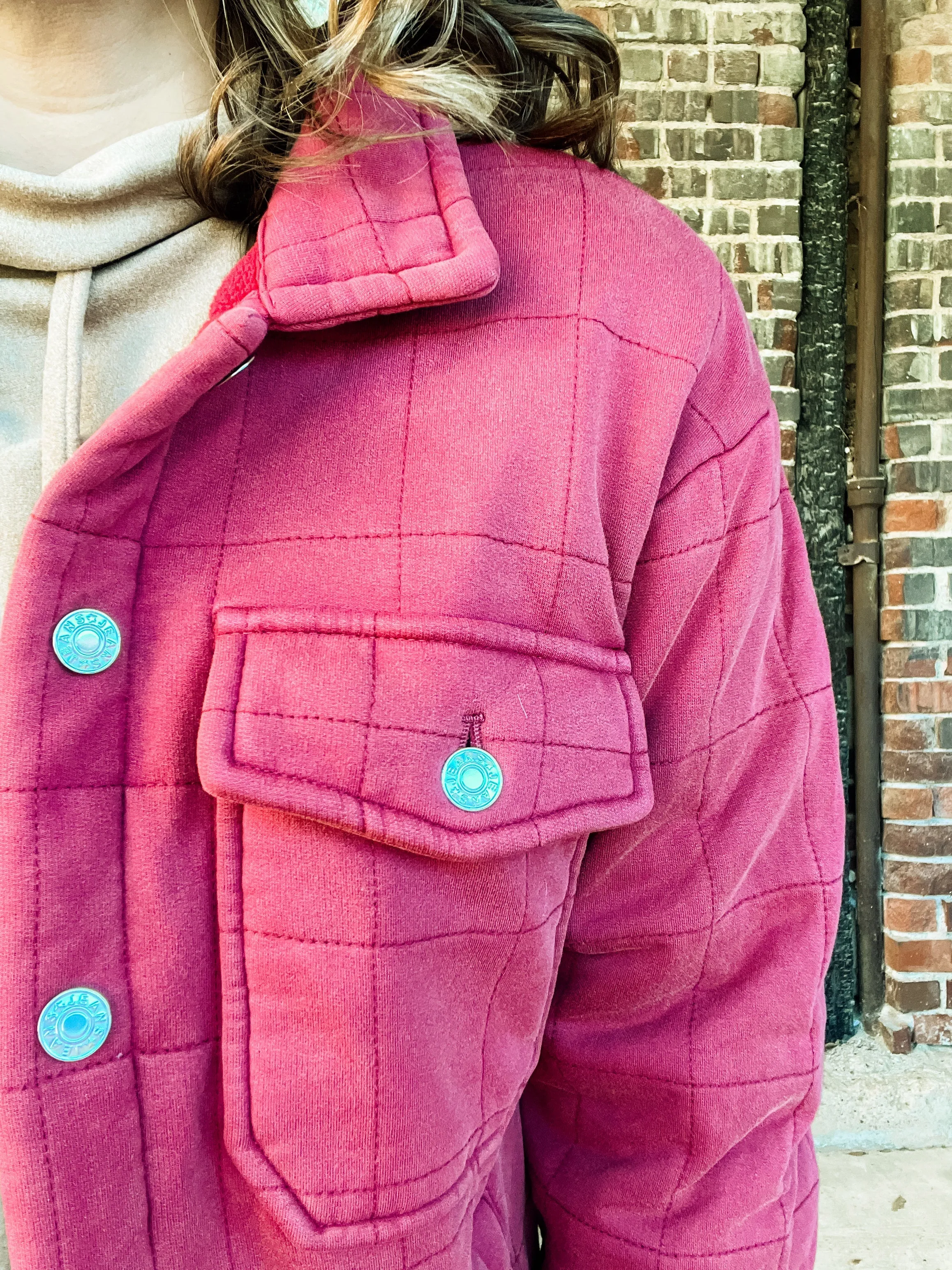 Brick Fleece Lined Quilted Jacket - FINAL SALE