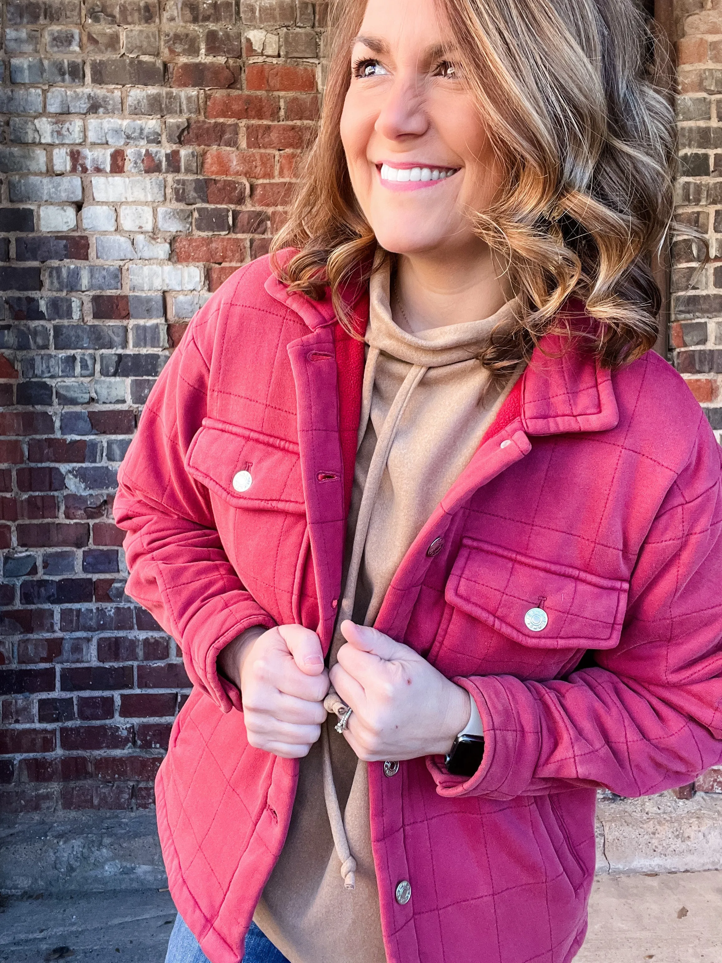 Brick Fleece Lined Quilted Jacket - FINAL SALE