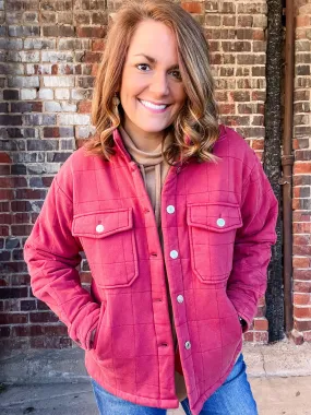 Brick Fleece Lined Quilted Jacket - FINAL SALE