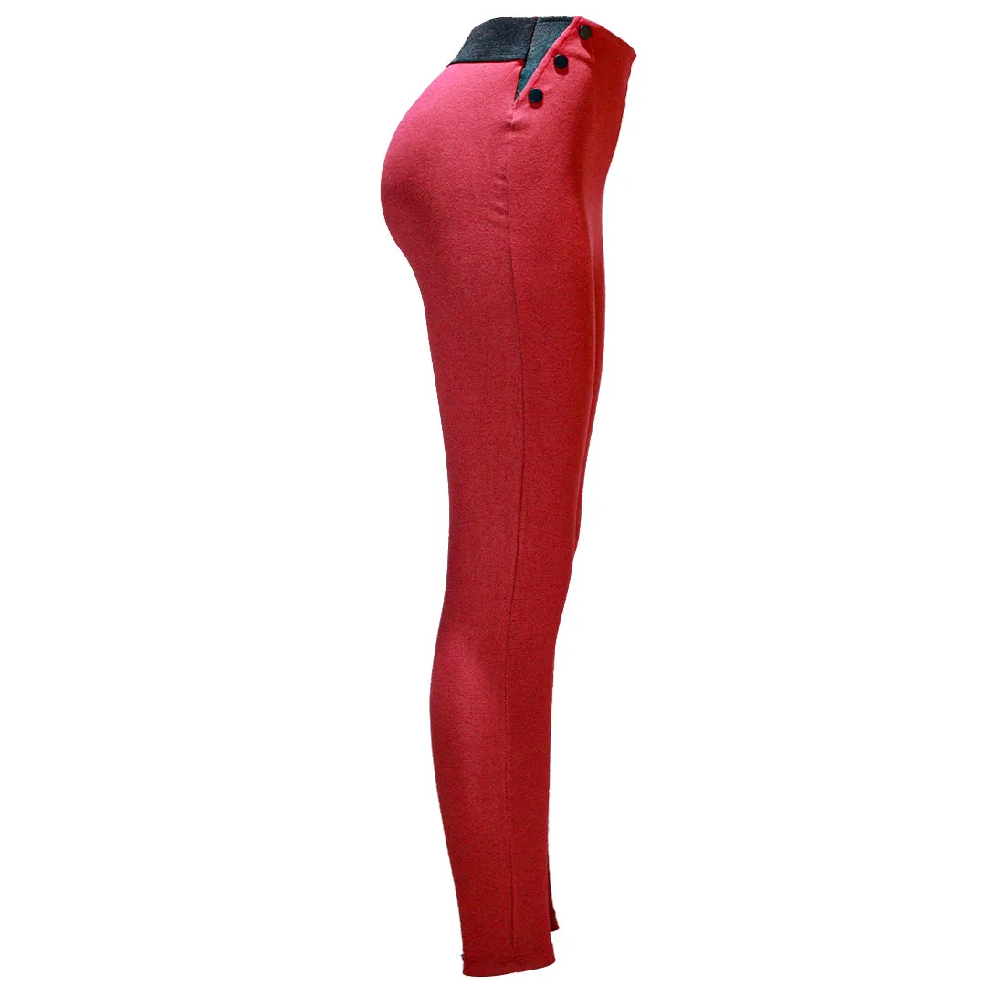 Burgundy Elastic Leggings
