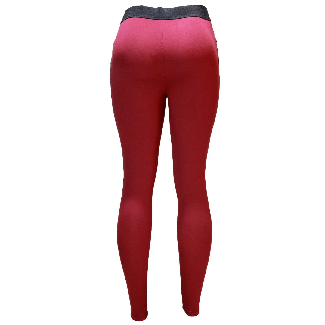 Burgundy Elastic Leggings