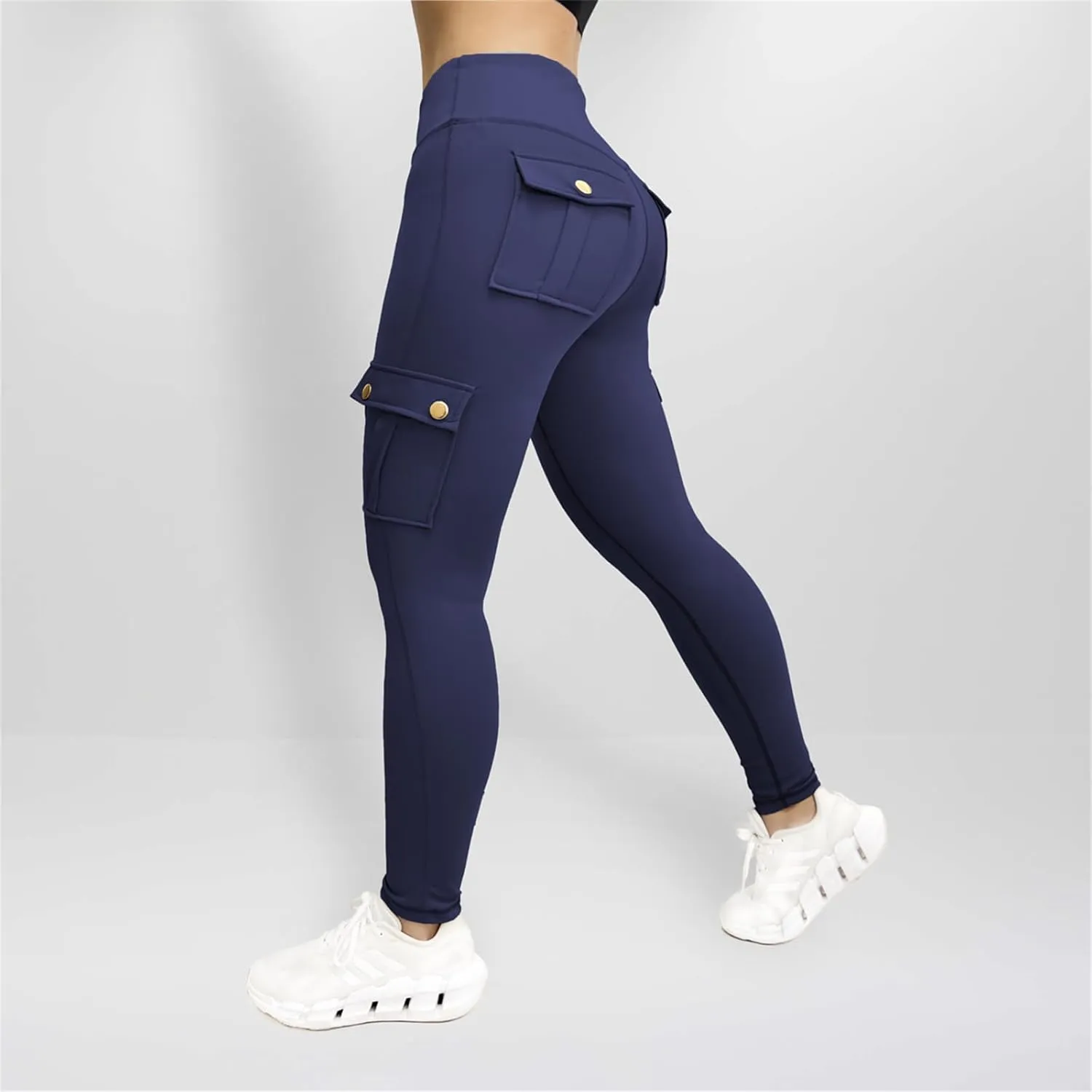 Butt Lifting Leggings for Women Workout Slim Fit High Waist Tummy Control Cargo Pants Gym Yoga Leggings with Pockets