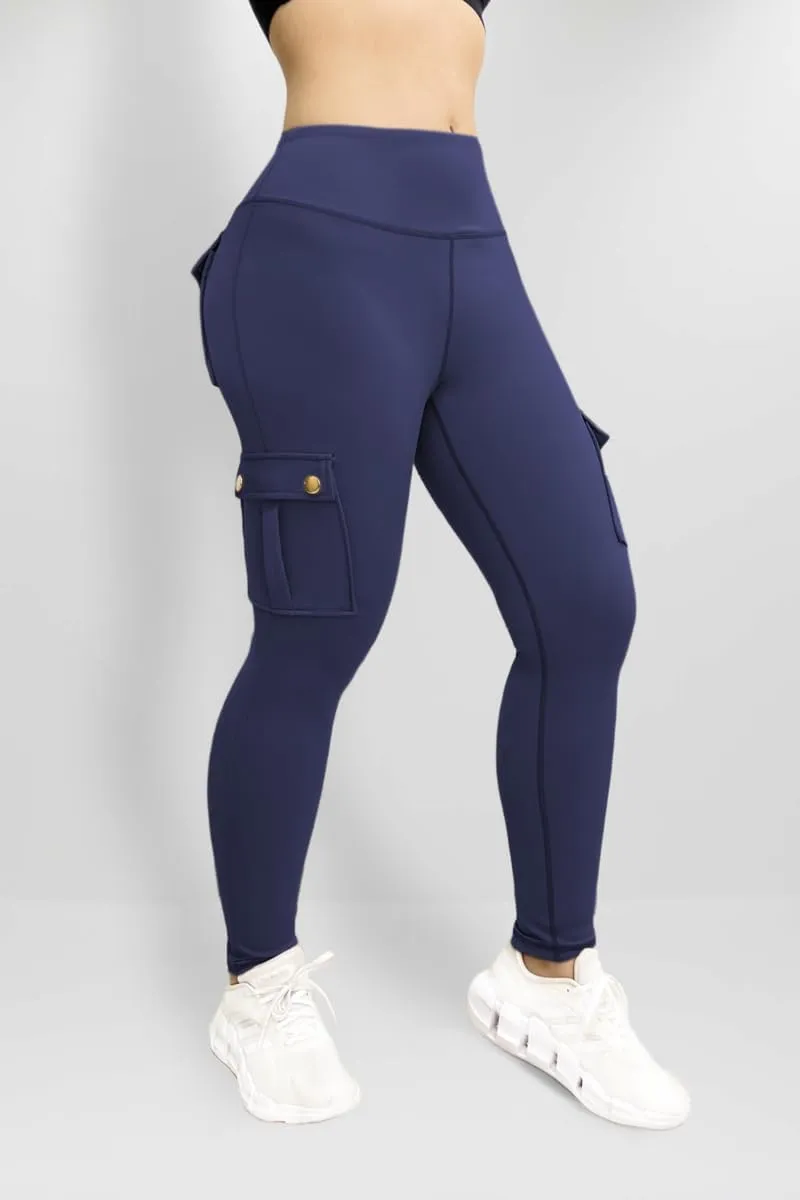 Butt Lifting Leggings for Women Workout Slim Fit High Waist Tummy Control Cargo Pants Gym Yoga Leggings with Pockets