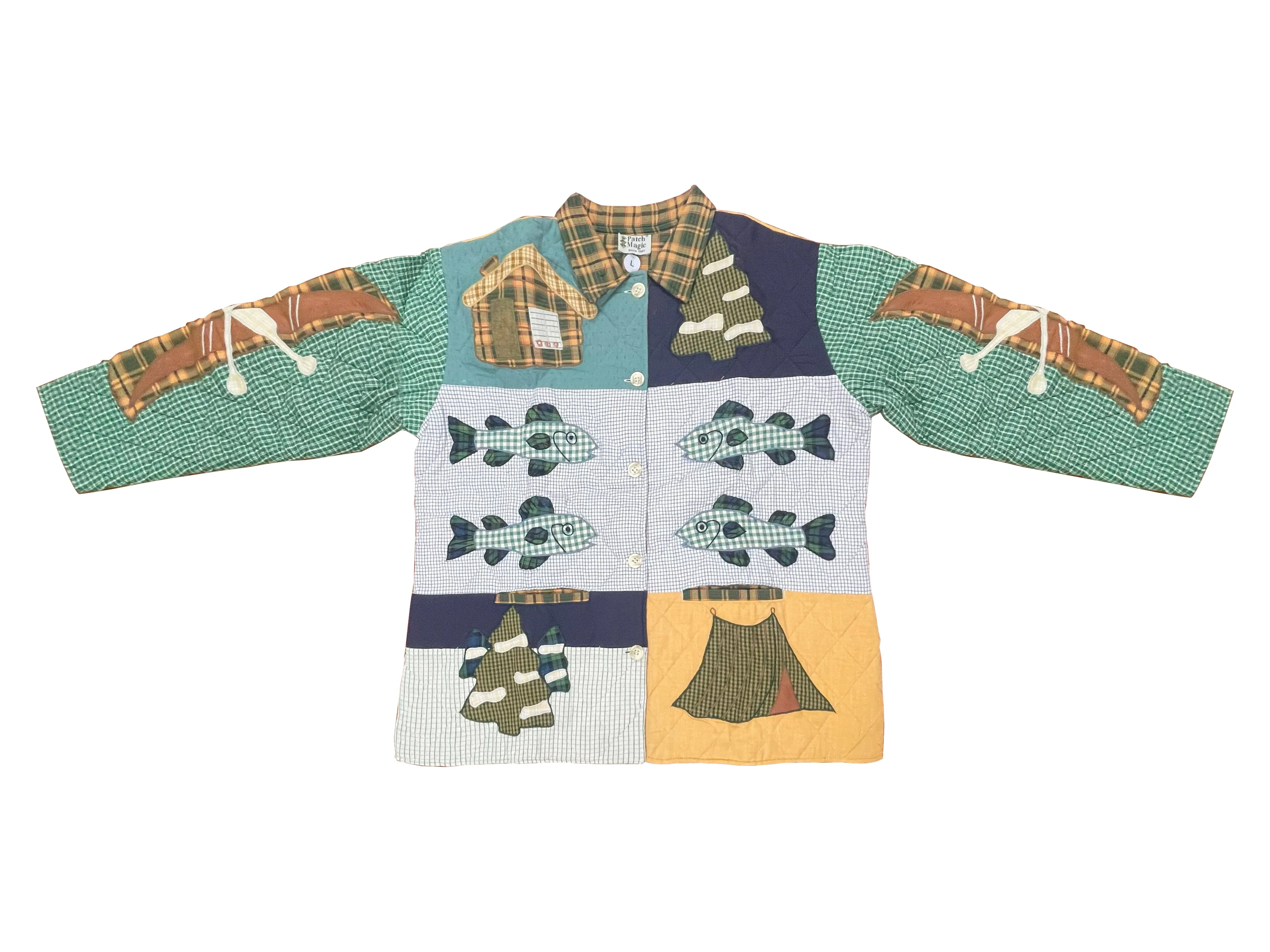 Cabin Bear Reversible Quilted Cotton Jacket | Cozy Outdoor Wear with Soft Cotton Filling and Rustic Bear-Themed Design