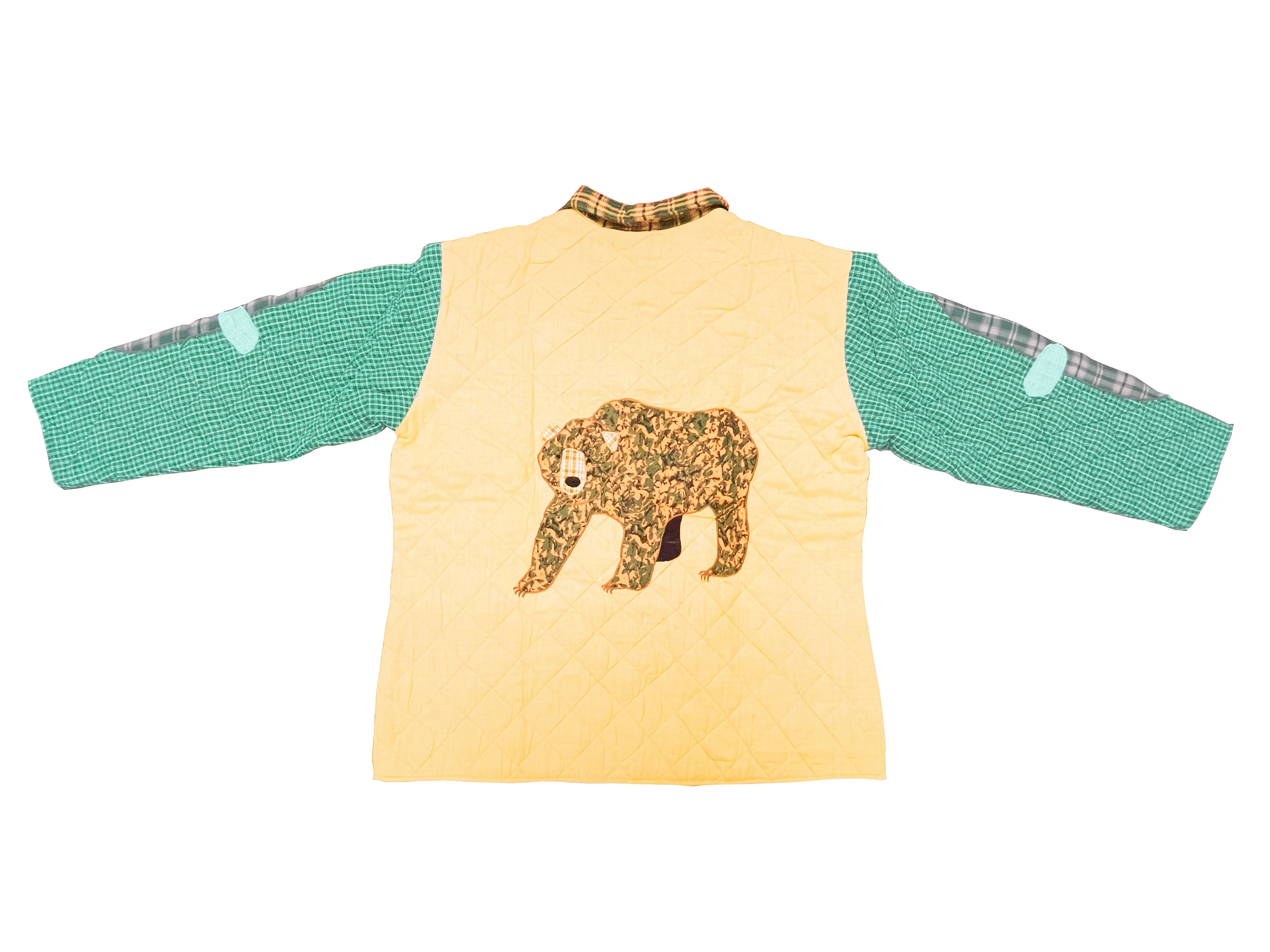 Cabin Bear Reversible Quilted Cotton Jacket | Cozy Outdoor Wear with Soft Cotton Filling and Rustic Bear-Themed Design