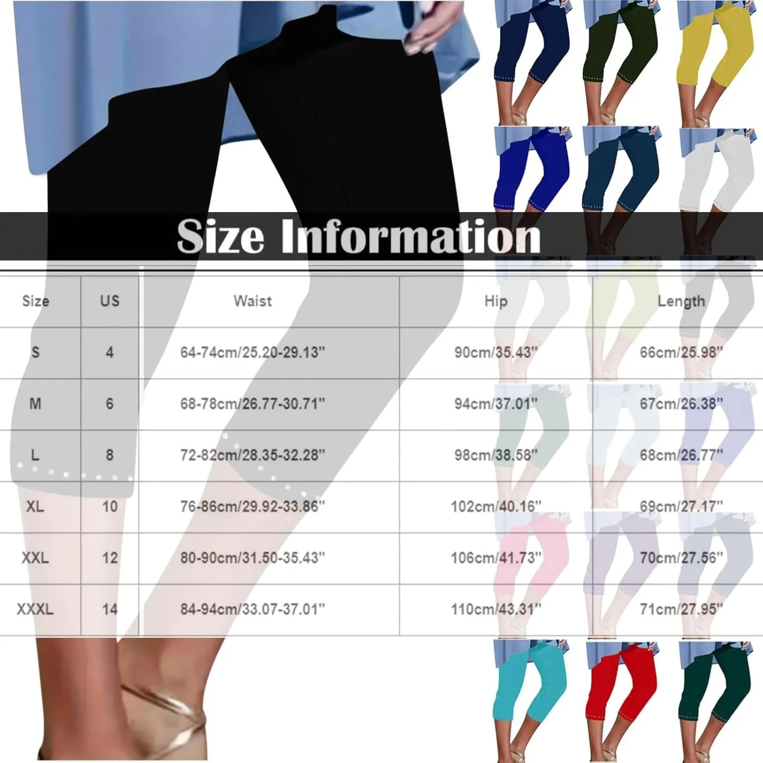 Capri Leggings for Women Summer Rhinestone Dressy Cropped High Waist Yoga Pants Workout Pants Compression Leggings