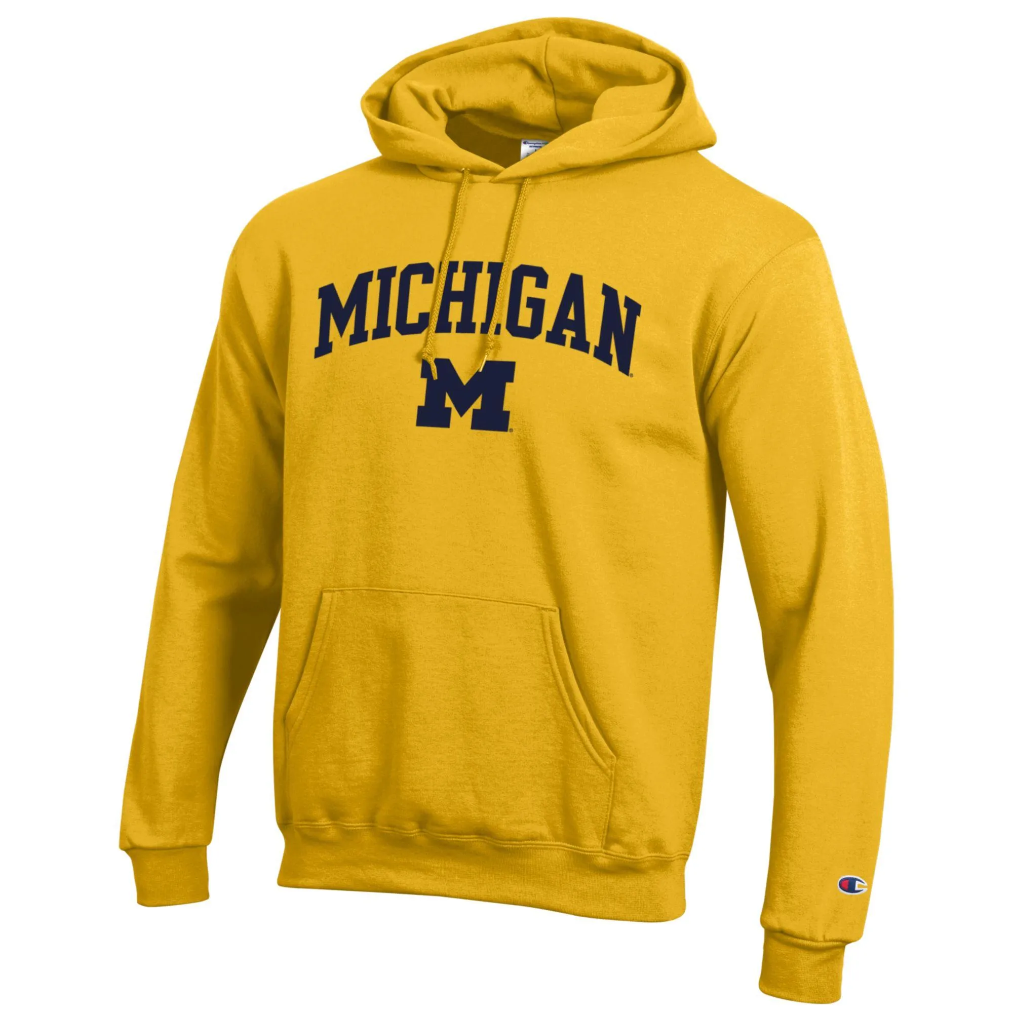 Champion Michigan Arch Logo Youth Powerblend Hoodie - Yellow