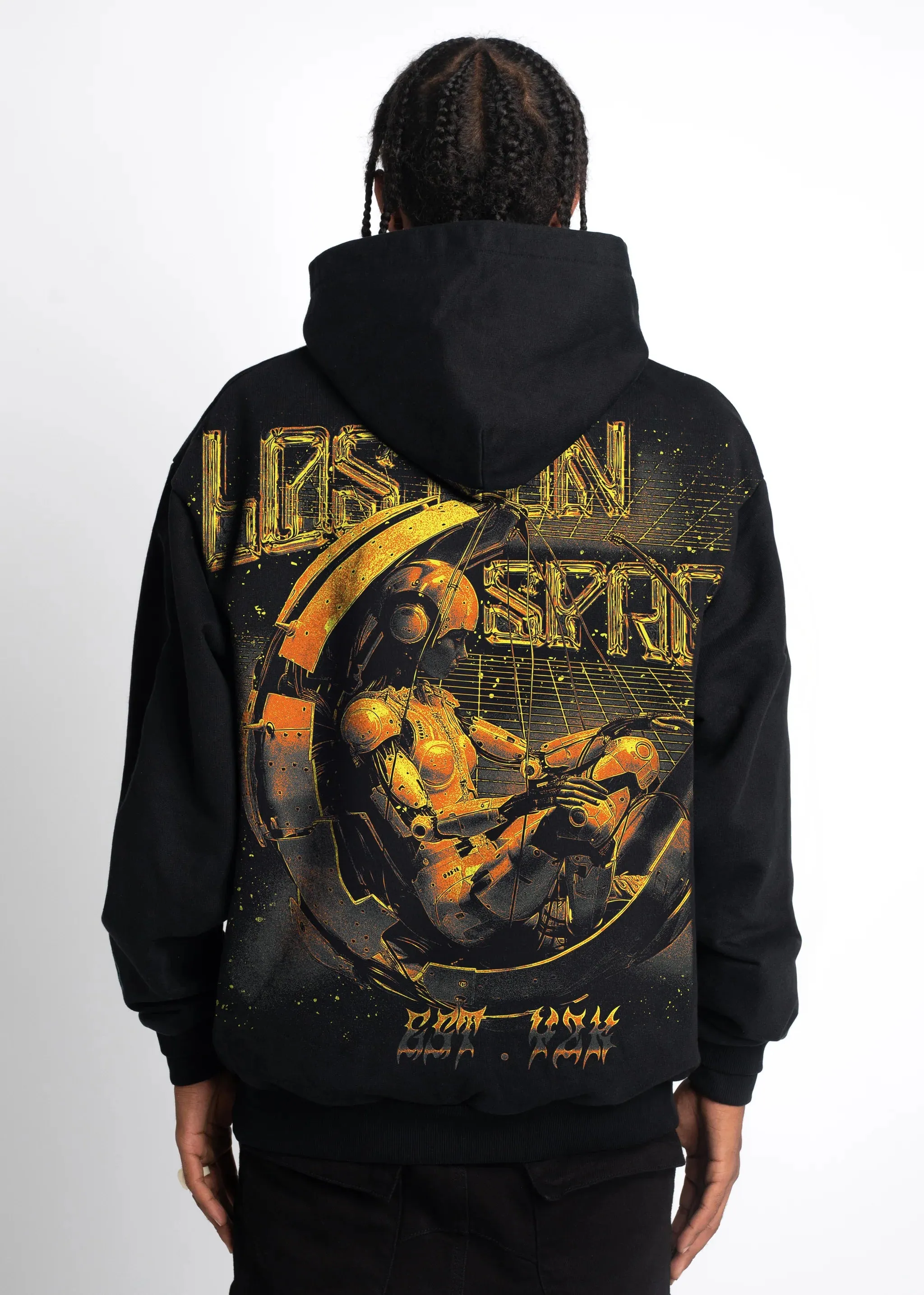 Cyber Yellow Hoodie (Black) - 293CYH