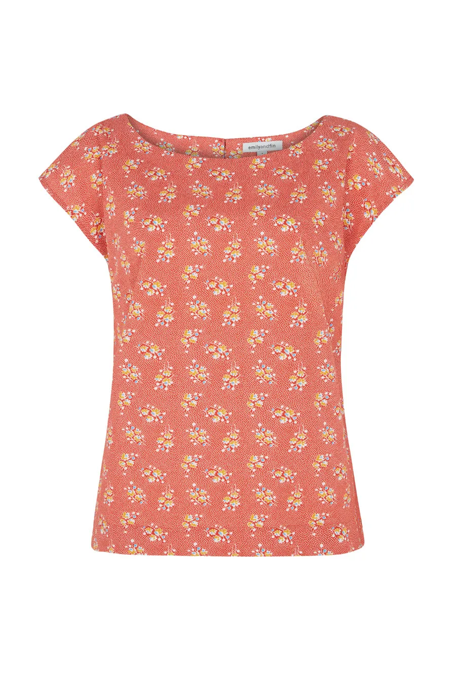Edna Paprika Ditsy Floral Top
