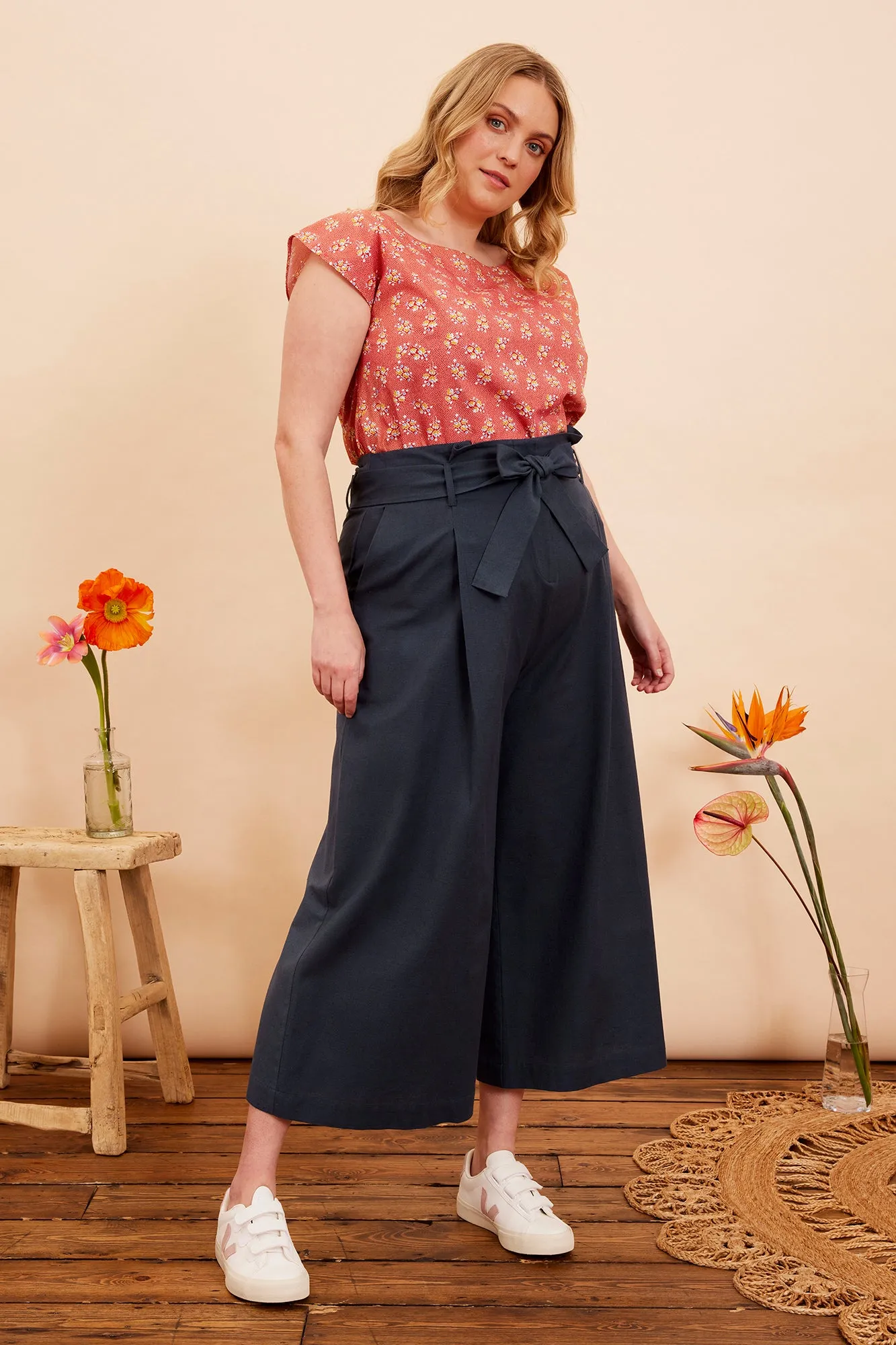 Edna Paprika Ditsy Floral Top
