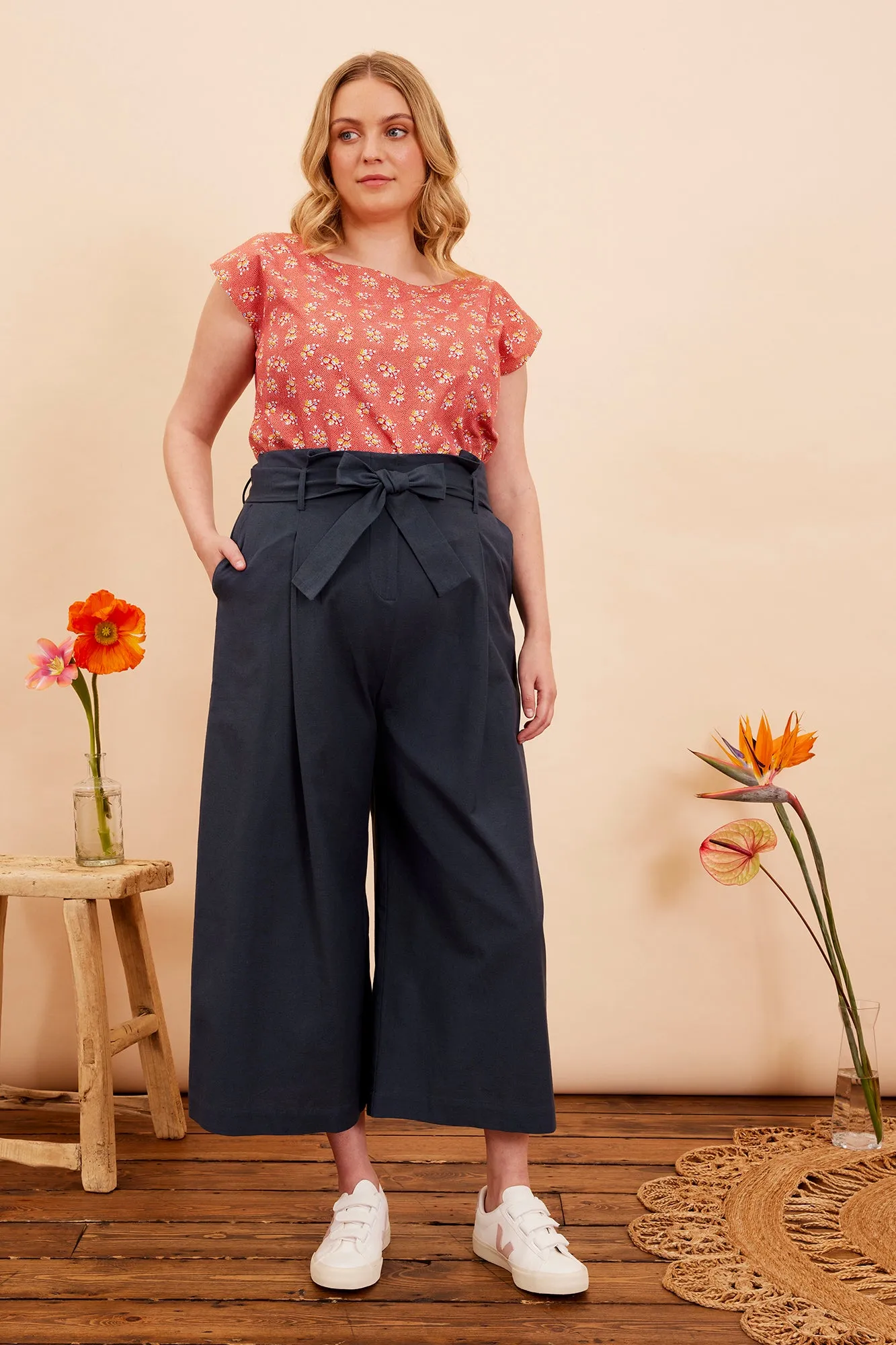 Edna Paprika Ditsy Floral Top