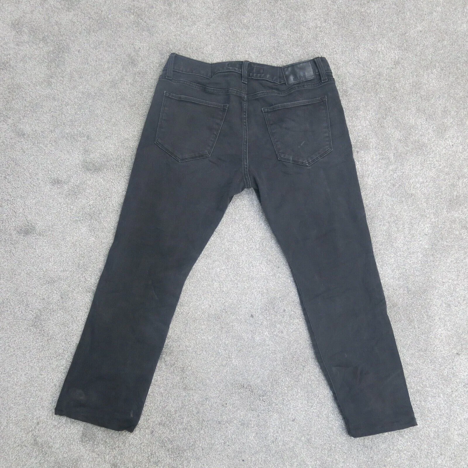 Express Womens Jeans Rocco Skinny Leg Slim Fit Distressed Black Size W32XL30