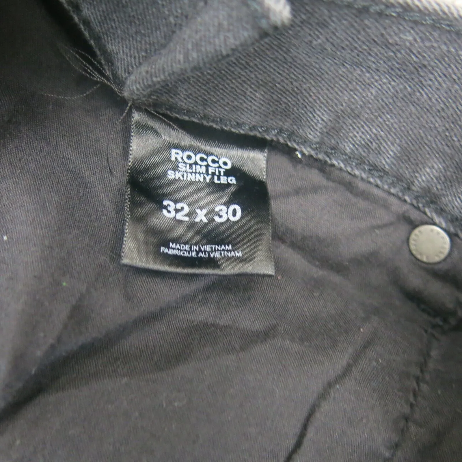 Express Womens Jeans Rocco Skinny Leg Slim Fit Distressed Black Size W32XL30