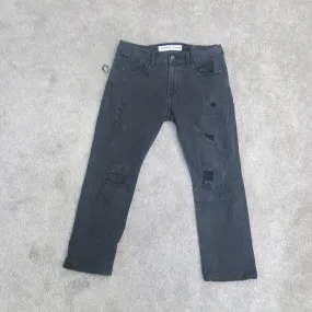 Express Womens Jeans Rocco Skinny Leg Slim Fit Distressed Black Size W32XL30
