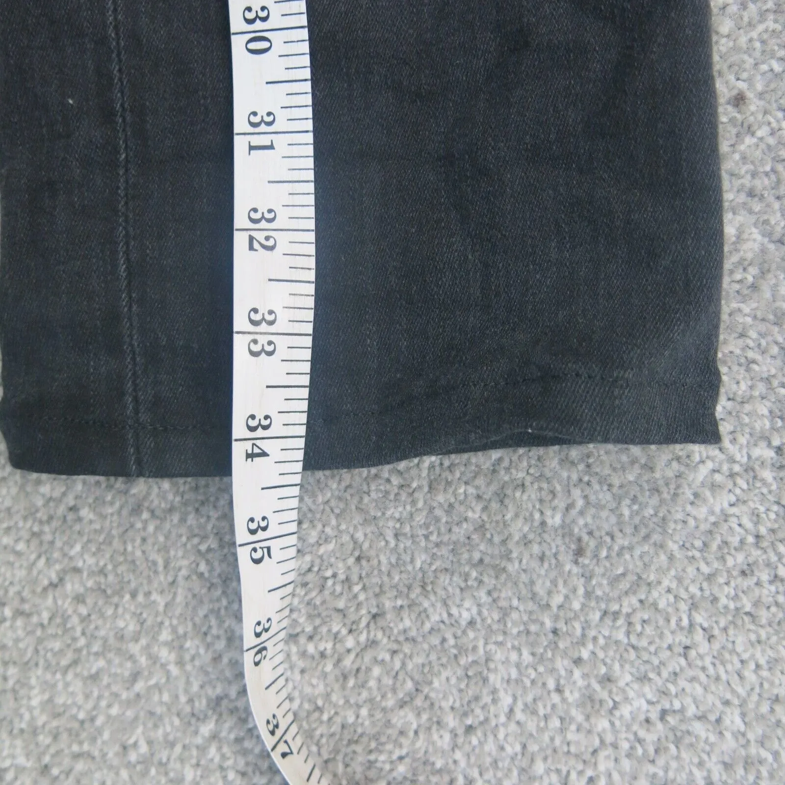 Express Womens Jeans Rocco Skinny Leg Slim Fit Distressed Black Size W32XL30