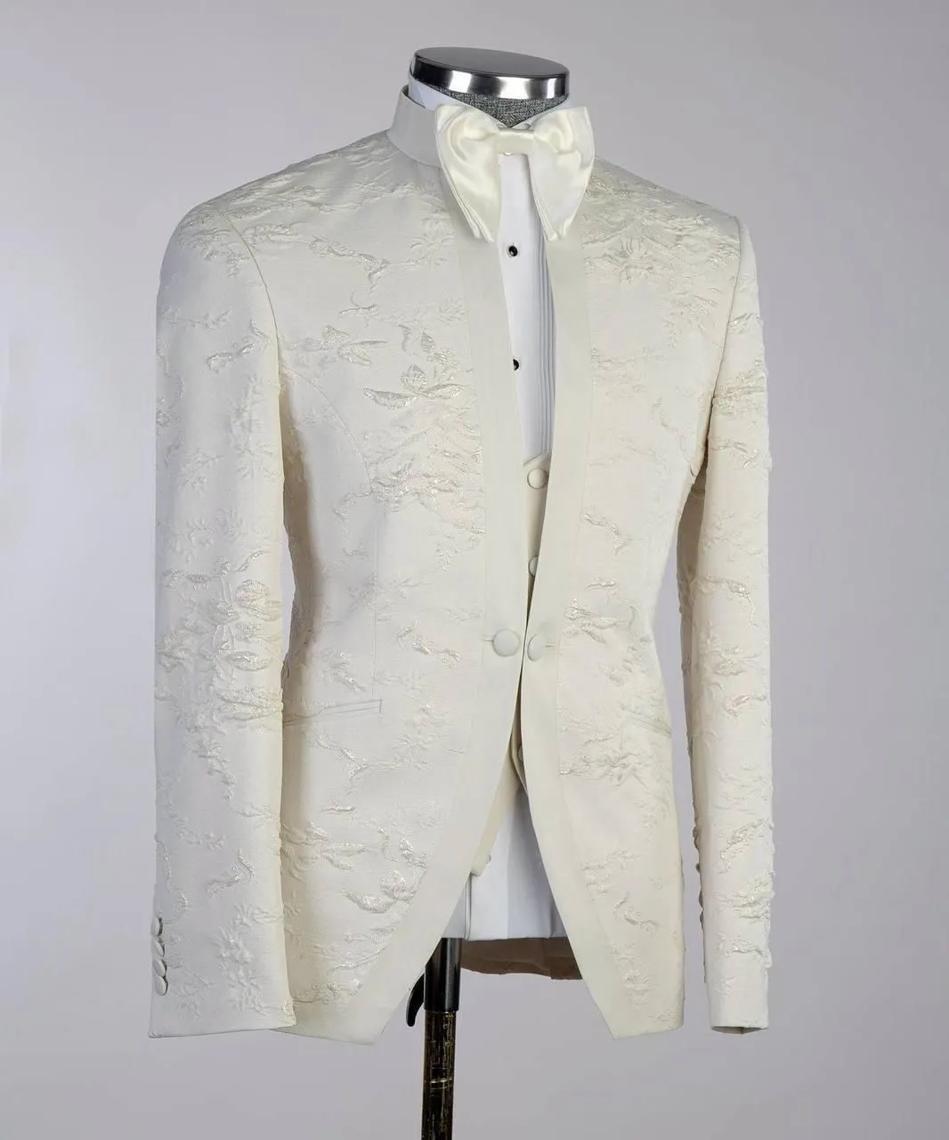 Floral Cream Tuxedo For Men