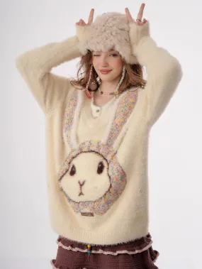Fluffy Rabbit Cream Sweater
