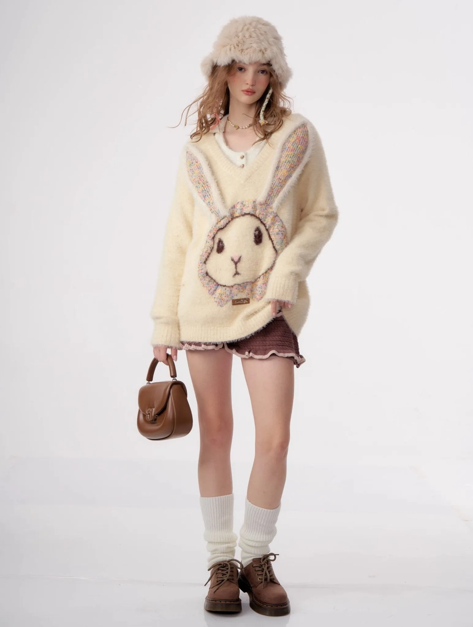 Fluffy Rabbit Cream Sweater