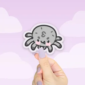 Fluffy the Spider Die-Cut Sticker | Gothic Halloween Sticker | Kawaii Gothic Sticker | Cute Spooky Decor