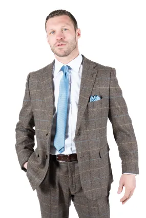 Fratelli Brown Tweed Check Blazer