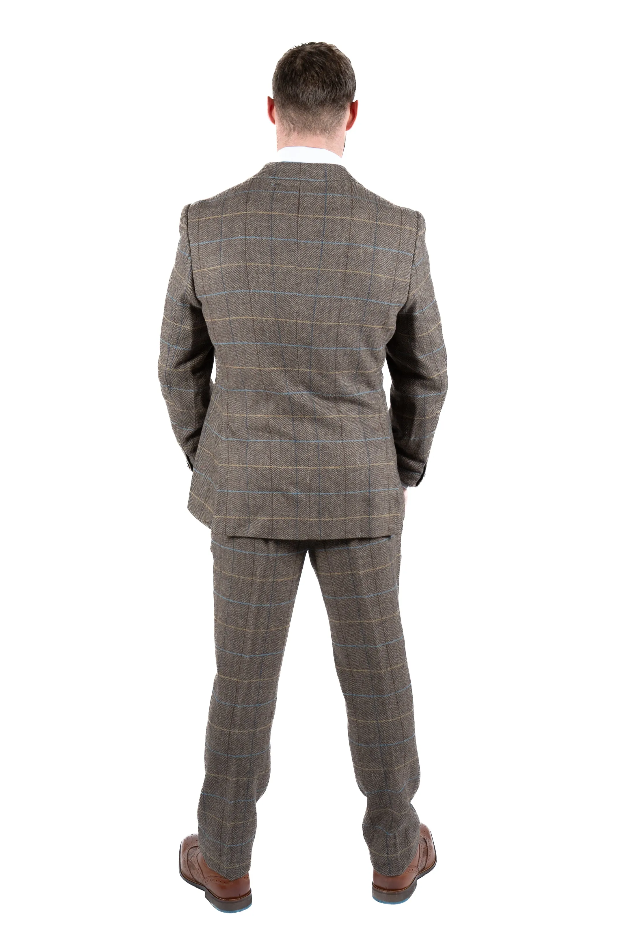 Fratelli Brown Tweed Check Blazer