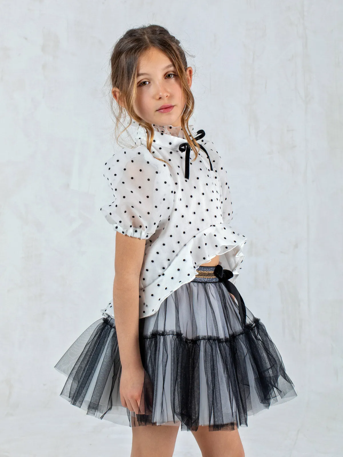 Girl's Tutu tulle skirt with ruffles - HARIET