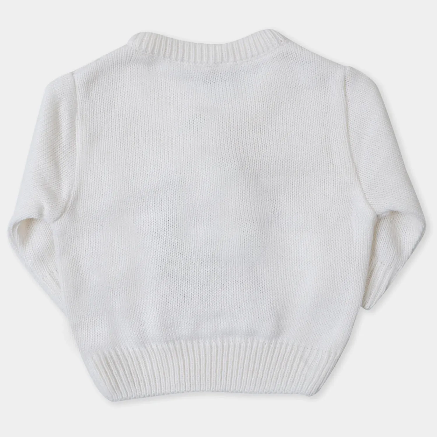 Infant Girls Sweater Fluffy Motif - Winter White