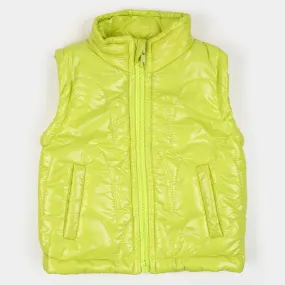 Infant Girls Volcanic Quilted Jacket - Neon Green