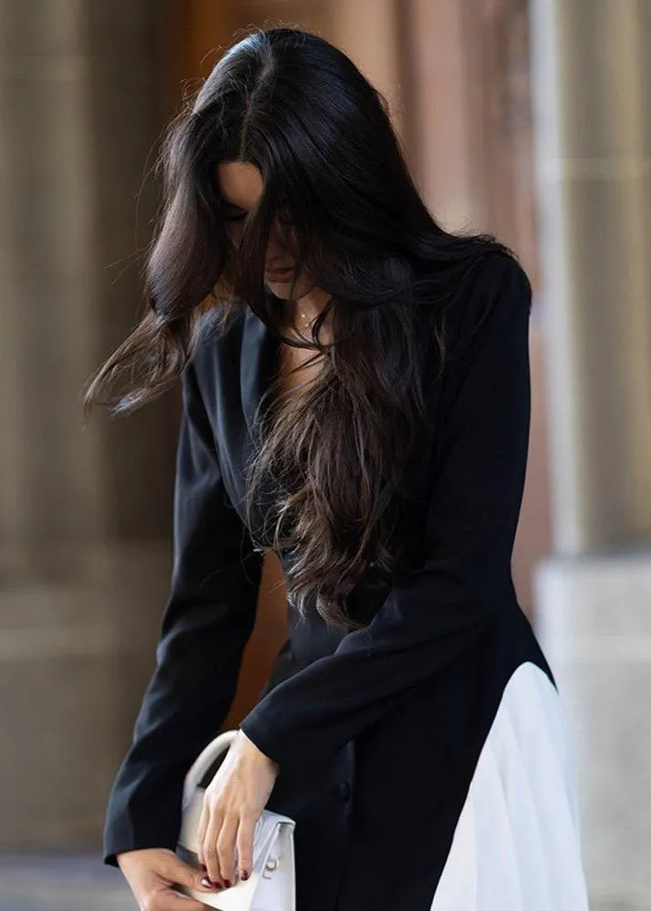 Ivyshape | Blazer Dress With Pleated Hem