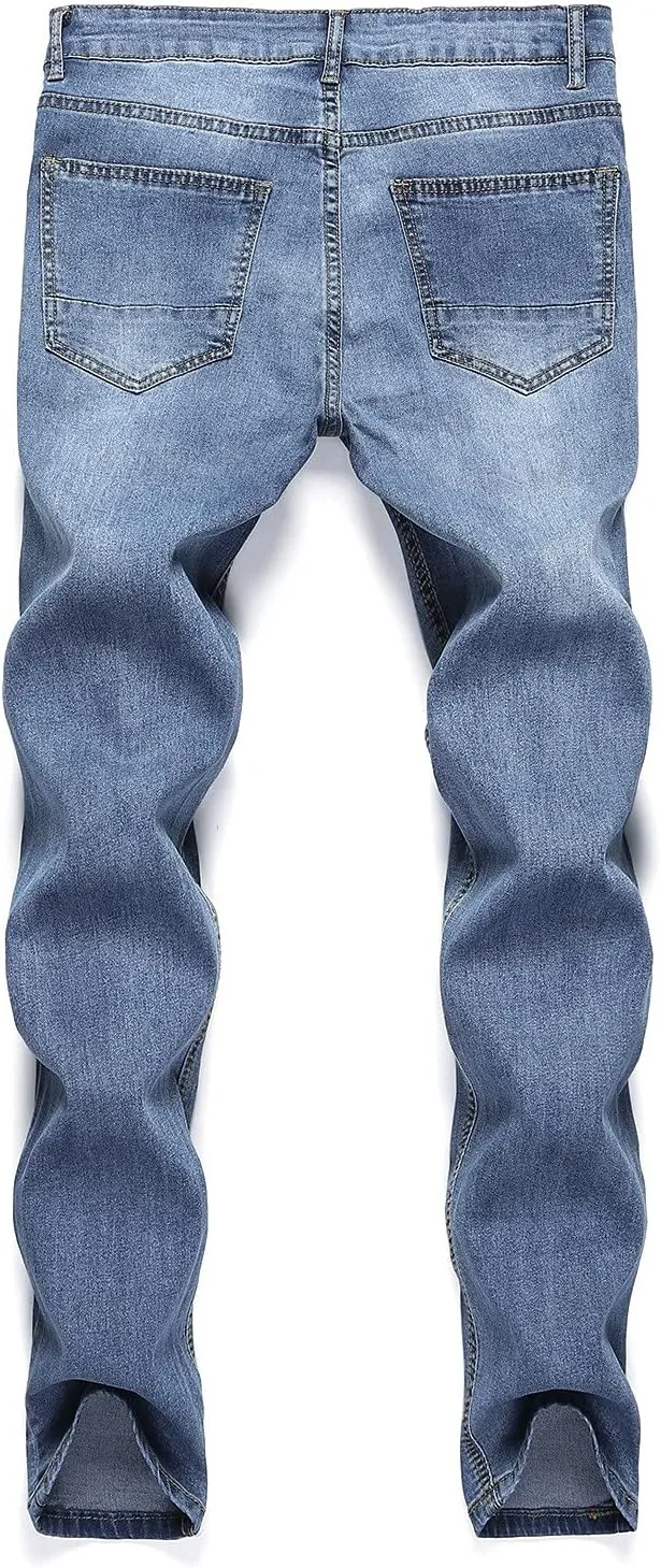 Jeans for Men Ripped,2023 Summer Skinny Stretchy Mens Denim Jeans Vintage Pants for Men Jeans