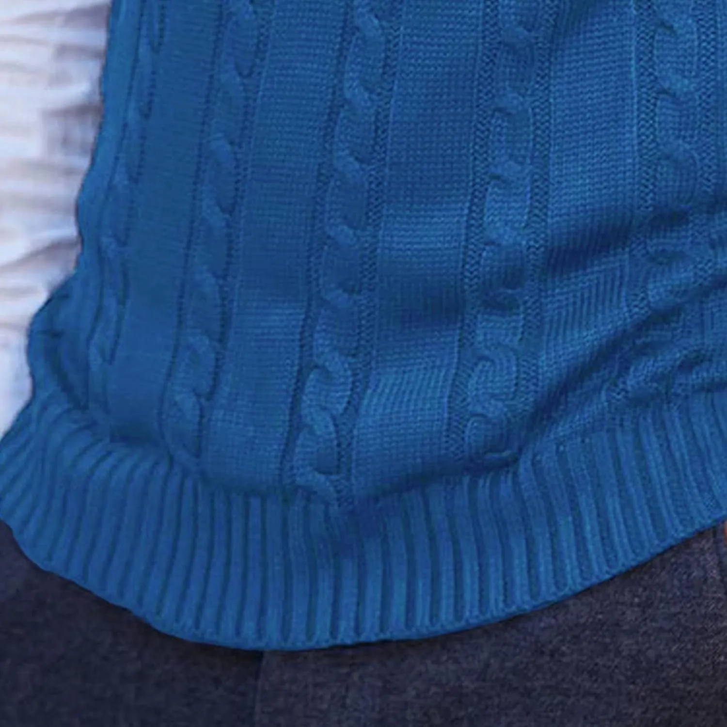 JEShifangjiusu Mens Knitwear Vest Sleeveless Casual V Neck Slim Fit Pullover Topcoat Ribbed Hem Knitted Sweater