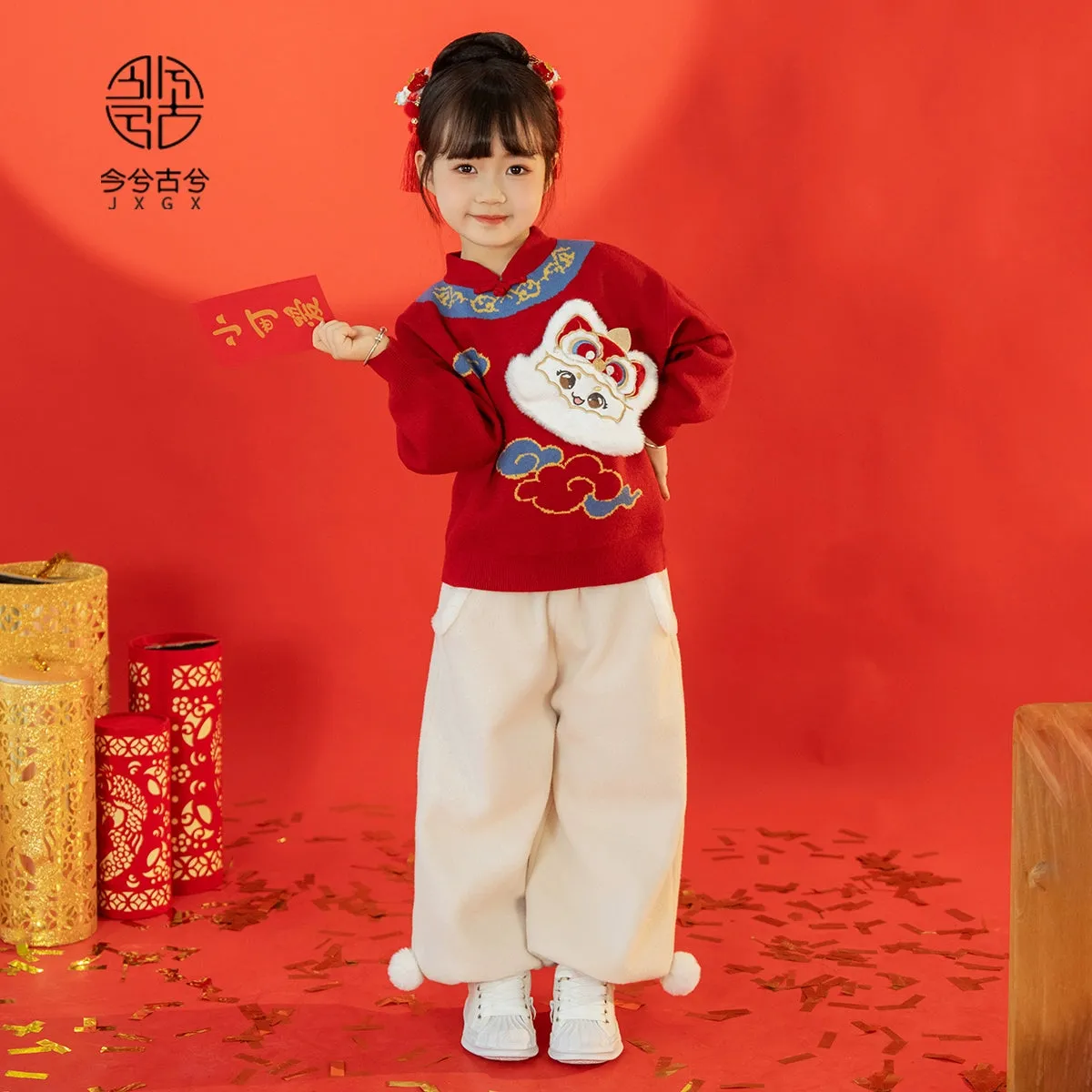 JXGX Kids Chinese New Year Unisex Sweater-LanXu