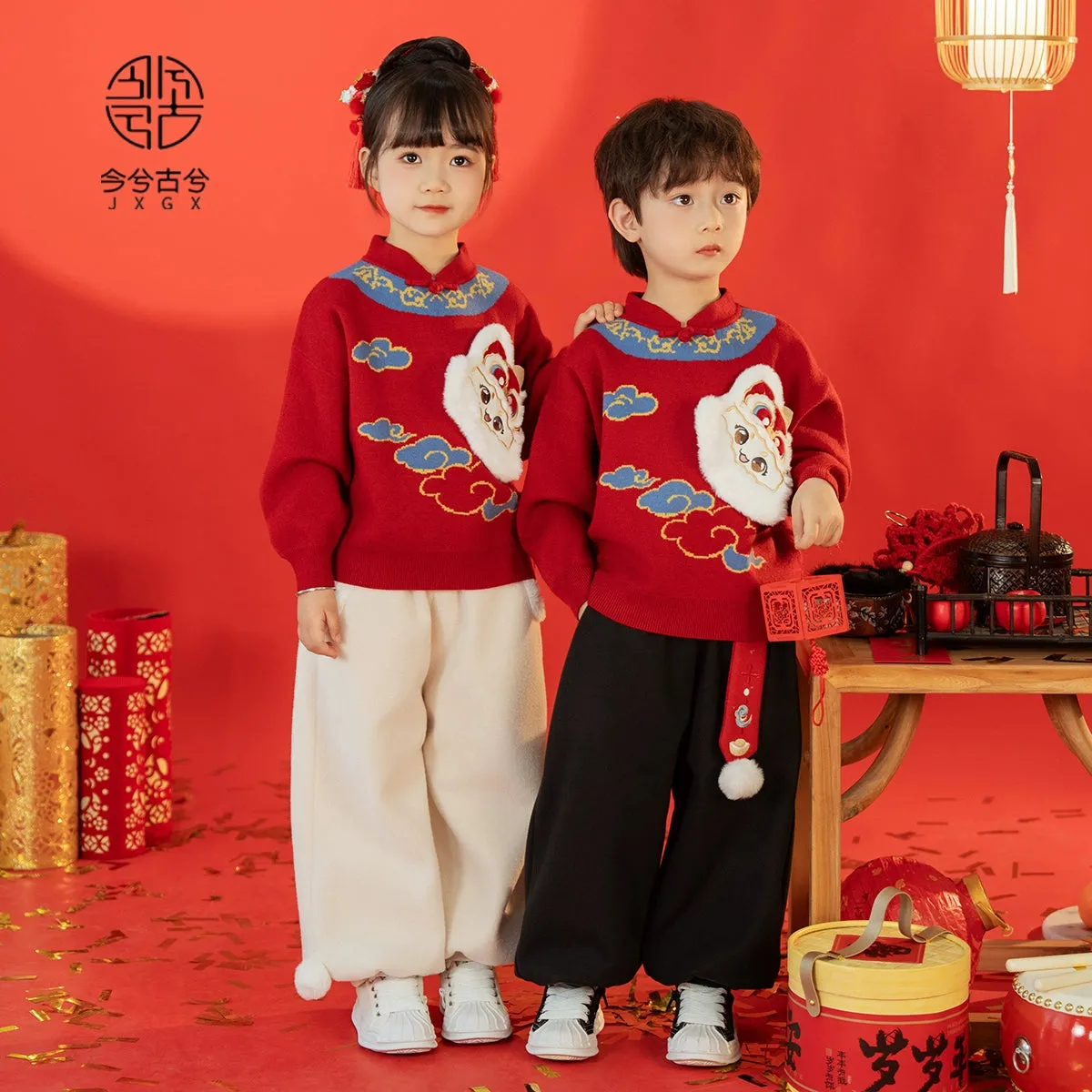 JXGX Kids Chinese New Year Unisex Sweater-LanXu