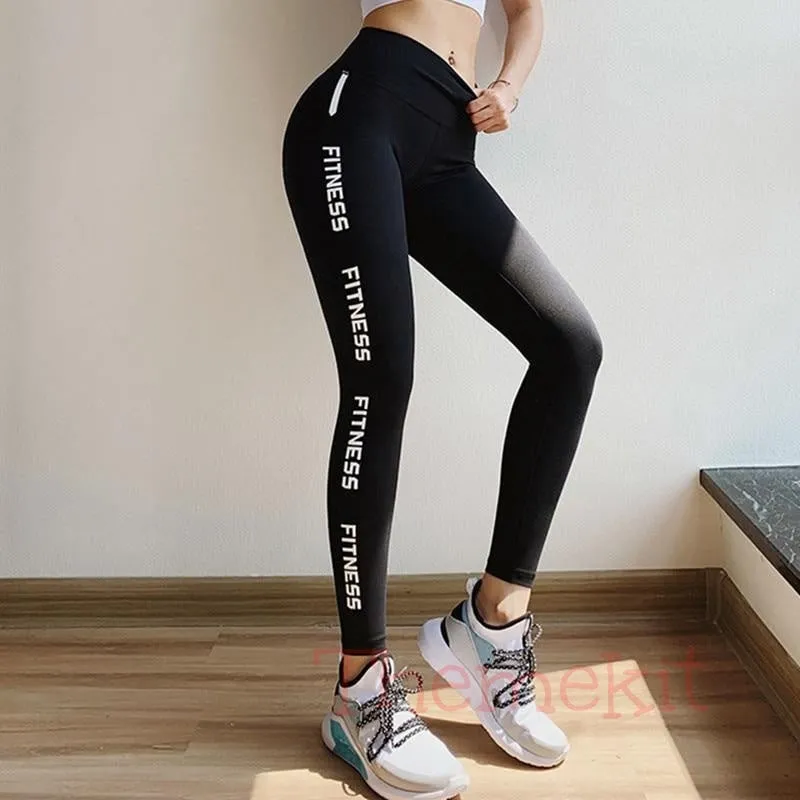 Letter Elastic Force Leggings