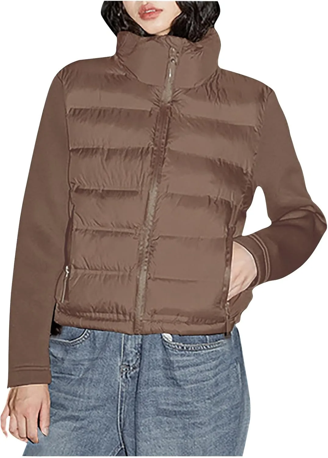 Lightweight Puffer Jacket for Women 2024 Down Oversized Coats Warm Winter Outwear Padded Quilted Overcoat Trendy