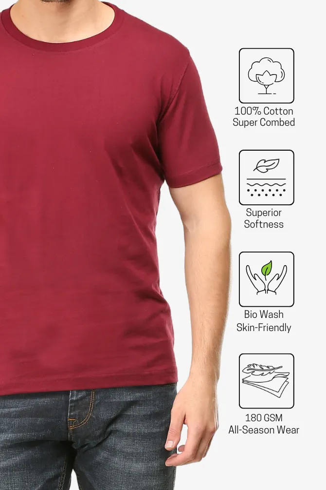 Maroon T-shirt for men
