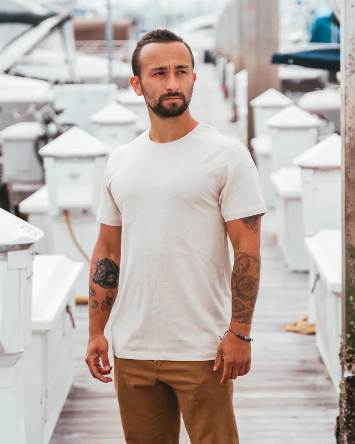 Men's 100% Organic Cotton T-Shirt - Fair Trade Certified Cotton Shirts for Men - Plain Color T-Shirt