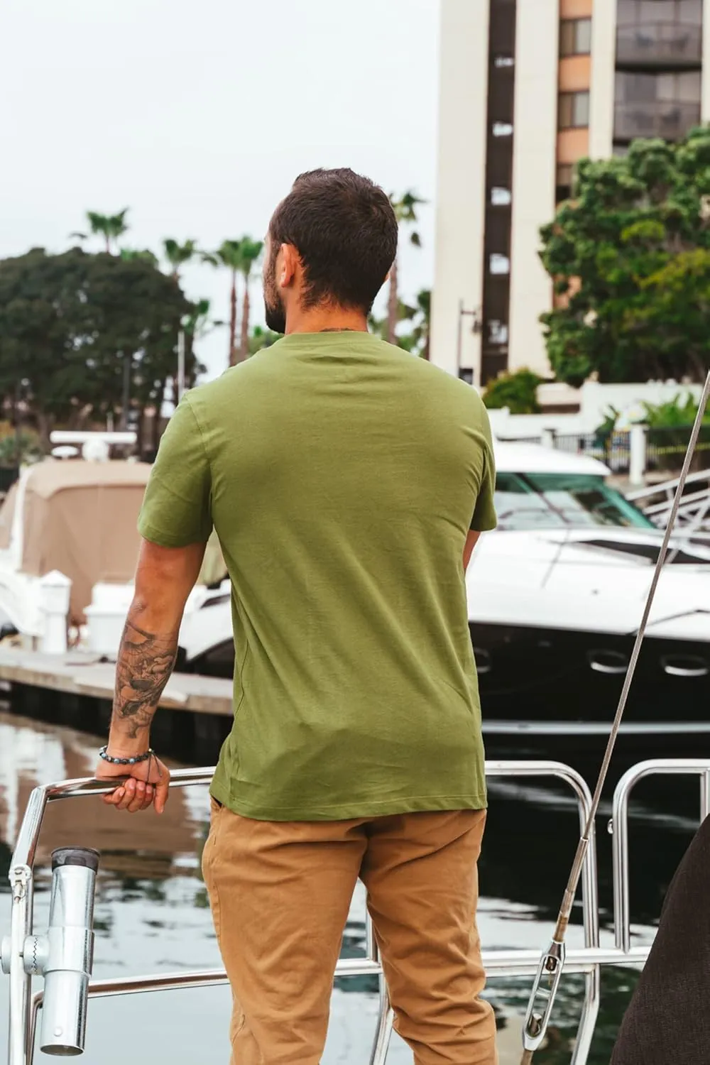 Men's 100% Organic Cotton T-Shirt - Fair Trade Certified Cotton Shirts for Men - Plain Color T-Shirt