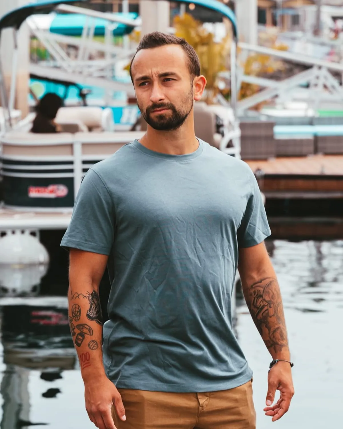 Men's 100% Organic Cotton T-Shirt - Fair Trade Certified Cotton Shirts for Men - Plain Color T-Shirt