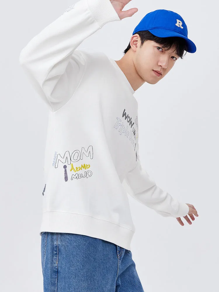 Men's 310g French Terry Monogram Loose Crew Neck Sweatshirt