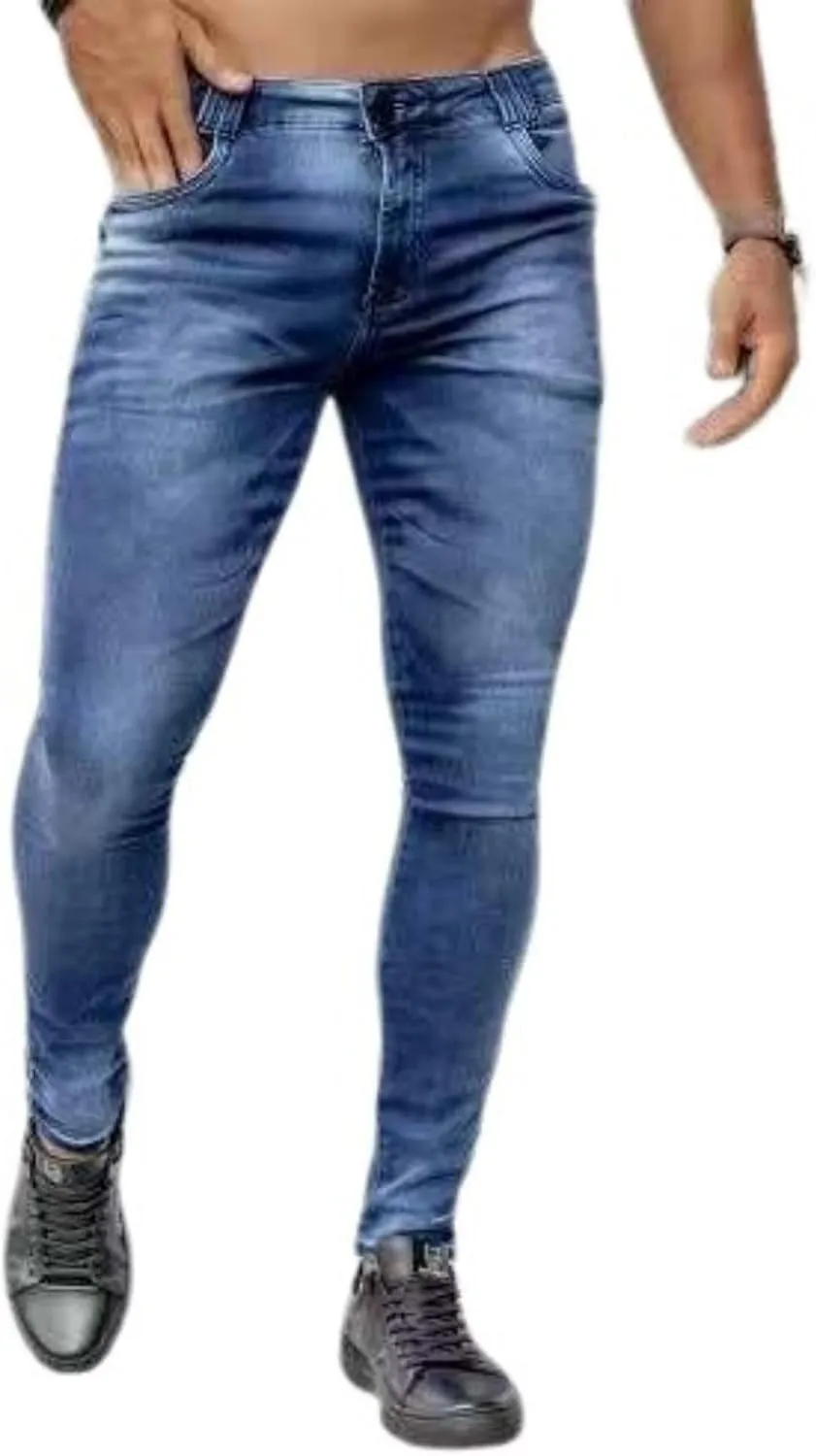 Men's Skinny Stretch Tapered Leg Jeans Slim Fit Distressed Denim Pants Mens Ripped Skinny Jeans Pants for Men