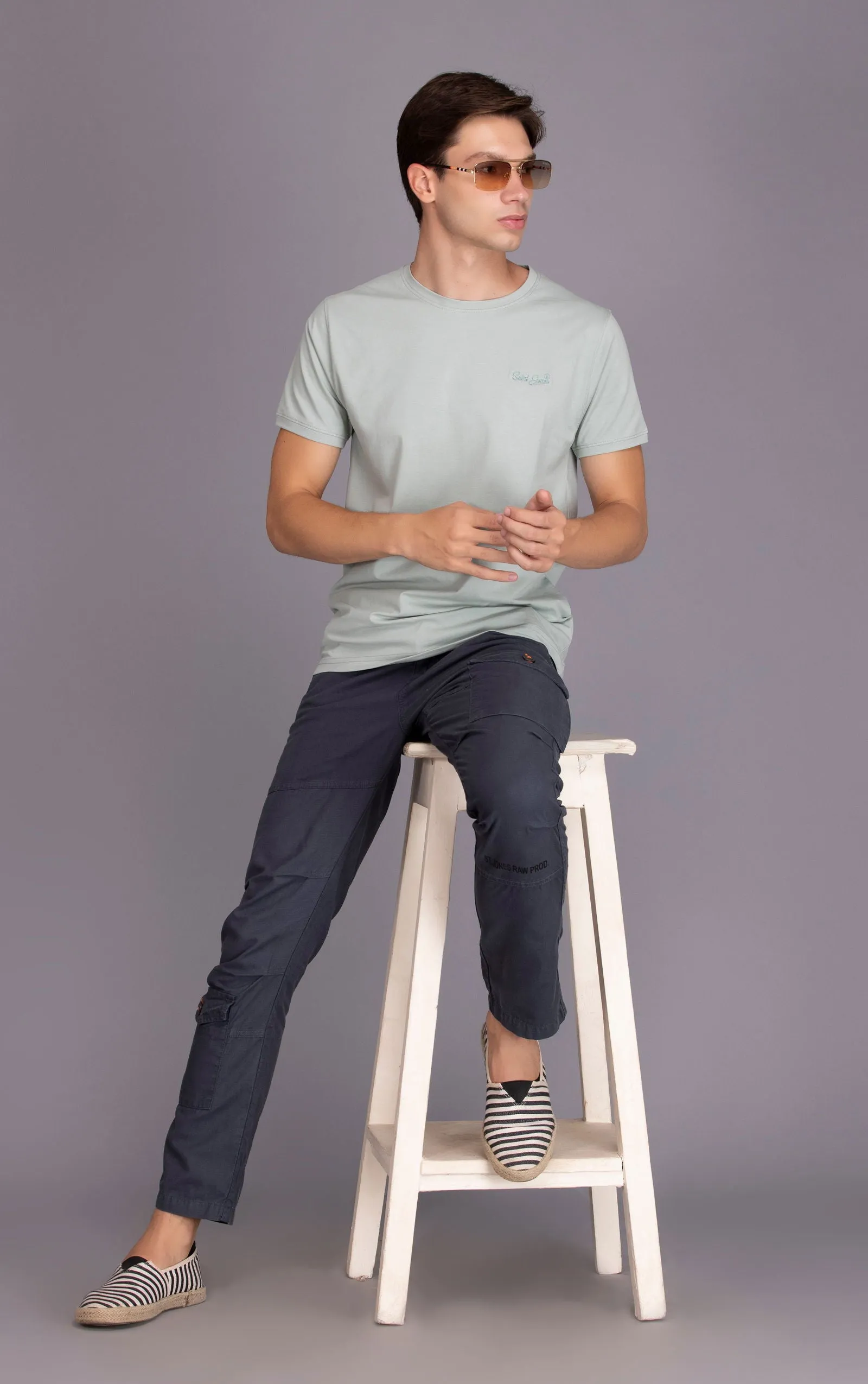 ORGANIC COTTON HALF SLEEVES T-SHIRT PASTEL GREEN