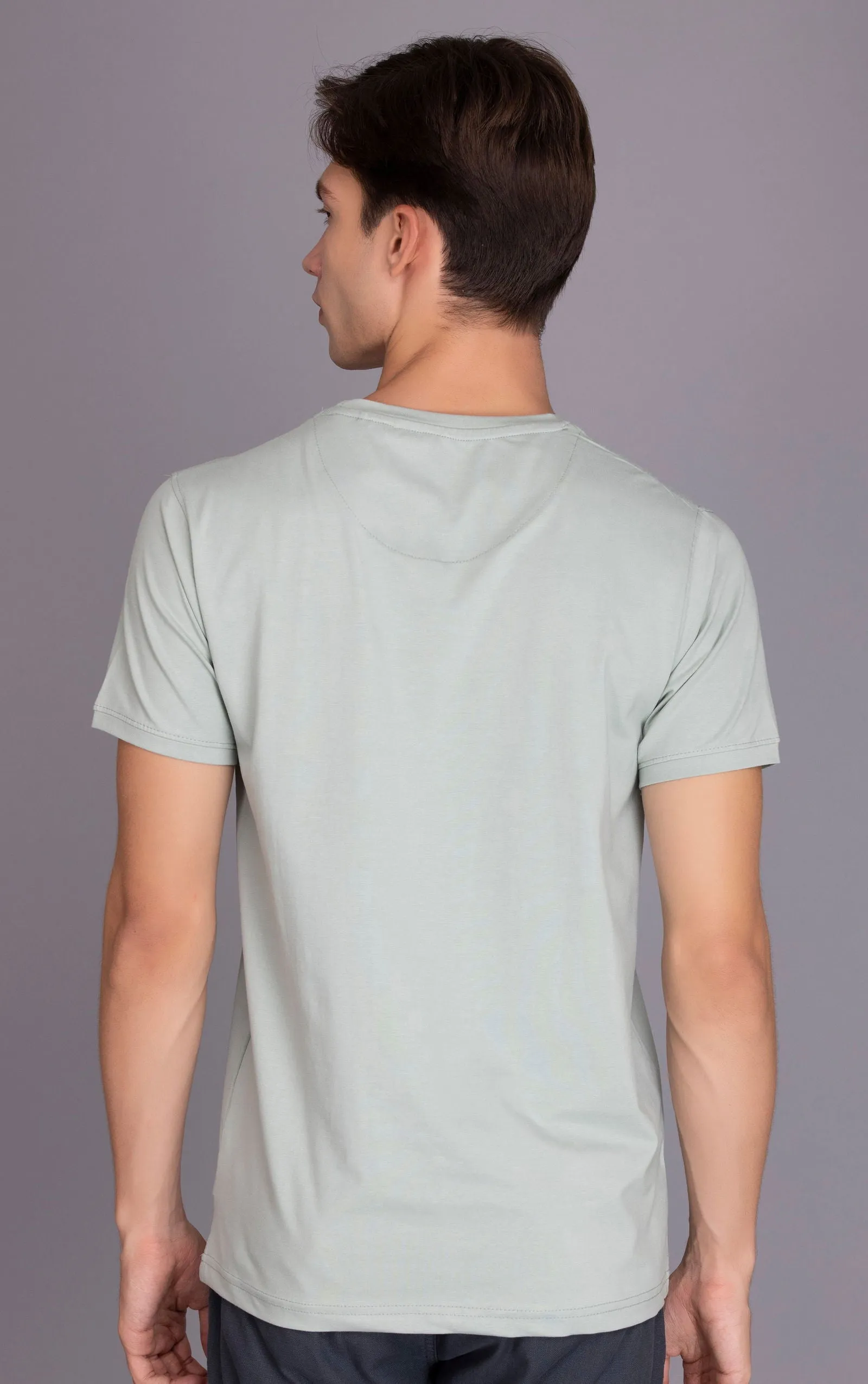 ORGANIC COTTON HALF SLEEVES T-SHIRT PASTEL GREEN